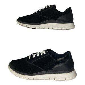 Vionic Taylor Black Suede & Leather Casual Sneakers Womens Size 6.5